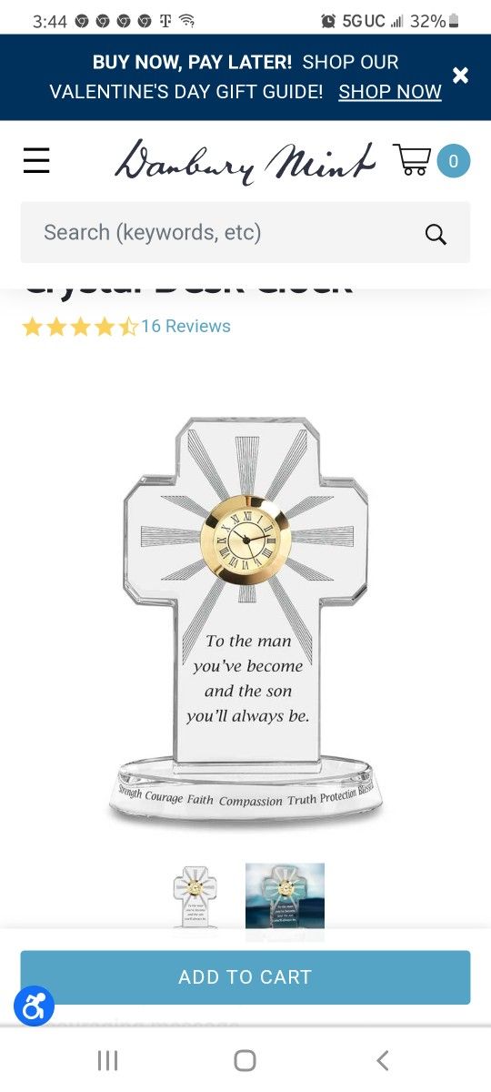 For My Blessed Son Crystal Desk Clock