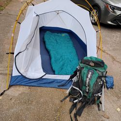Backpacking Hiking Tent, Pack And Sleeping Bag Set