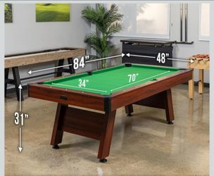 7ft Pool Table with 2 cues included