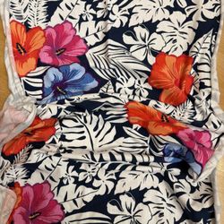 Knit Fabric Sewing Fabric 28” X 56”W Cotton  Lycra 4-way stretch Natural Fiber tropical prints