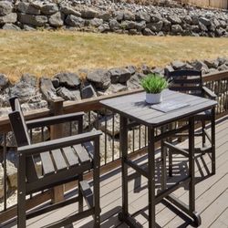 Outdoor Patio Bar Table & 2 Chair