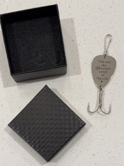 " You Are The Greatest Catch of My Life " Engraved Fishing Lure Hook Gift W/ Box