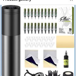 🔥Brand new🔥 Filter Tattoo pen Kit - Tattoo Kit Complete with Rotary Machine Pen, 1500mAh Battery Power Supply, 20Pcs Cartridge Needles for Beginners