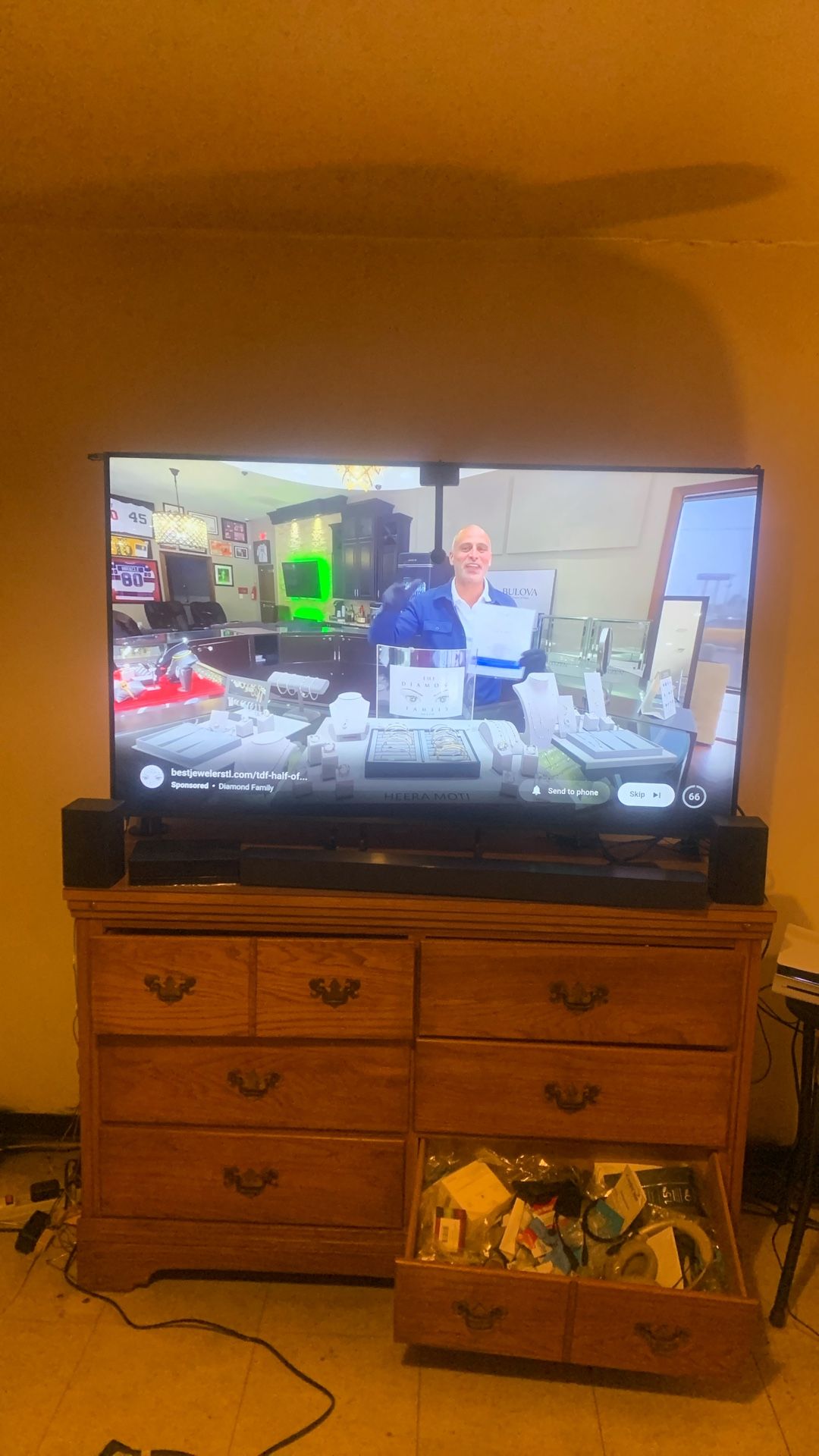 57 Inch Samsung Crystal Flat Screen ,Samsung Surround Sound With Sub Woofer And Led Lights