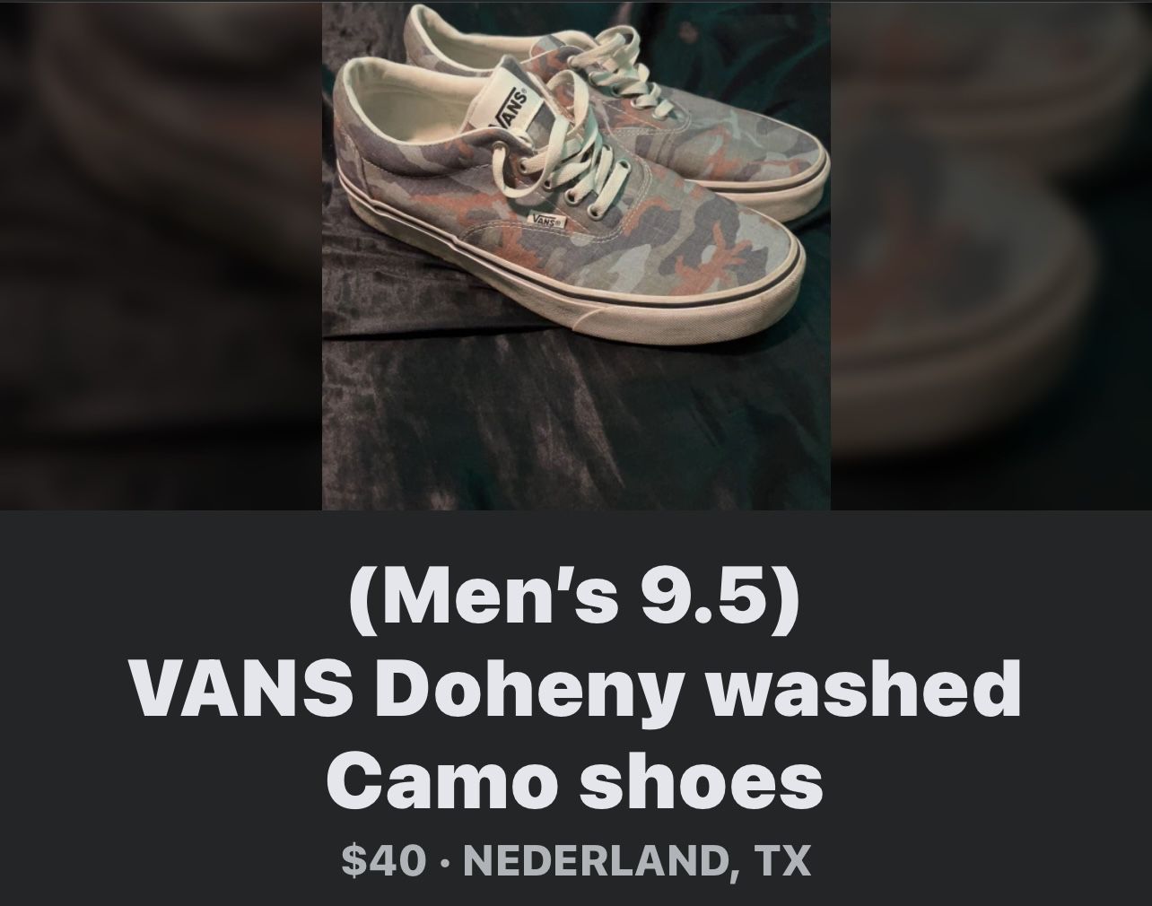 VANS Doheny Washed Camo (Men’s 9.5)