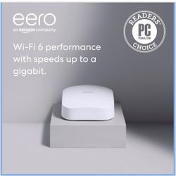 Amazon eero Pro 6 mesh Wi-Fi 6 router | Fast and reliable gigabit speeds | connect 75+ devices | Coverage up to 2,000 sq. ft. |