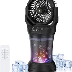 Misting Fan Portable Camping Fan Battery Powered with Remote Control