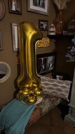 Gold Number 1 Foil Balloon with Stand