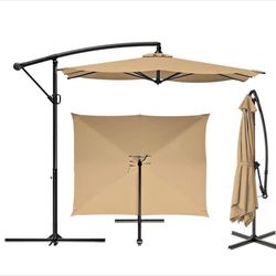 9'x11.5'Outdoor Patio Umbrella with 6 Ribs,Cantilever Market Umbrella for Pool, Backyard