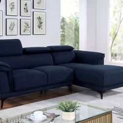 Brand New Navy Blue Contemporary Style Sectional Sofa