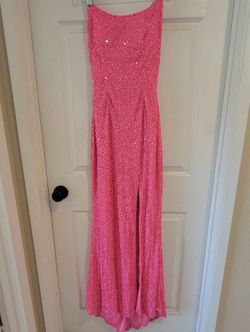 Primavera Hot Pink Sequin Prom Dress