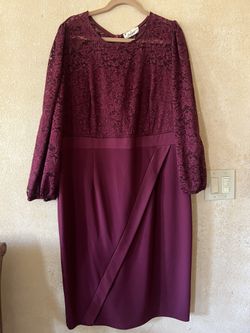 Plus Size Burgundy Lace Dress