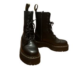 JADON HI SMOOTH LEATHER PLATFORM BOOTS 