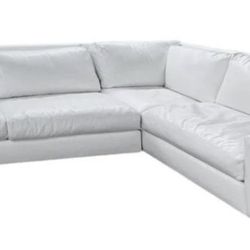 Modern White Leather Couch (Including Pillows)