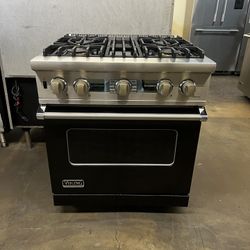 Viking 30”Wide Dual Fuel Range Stove Gloss Black 