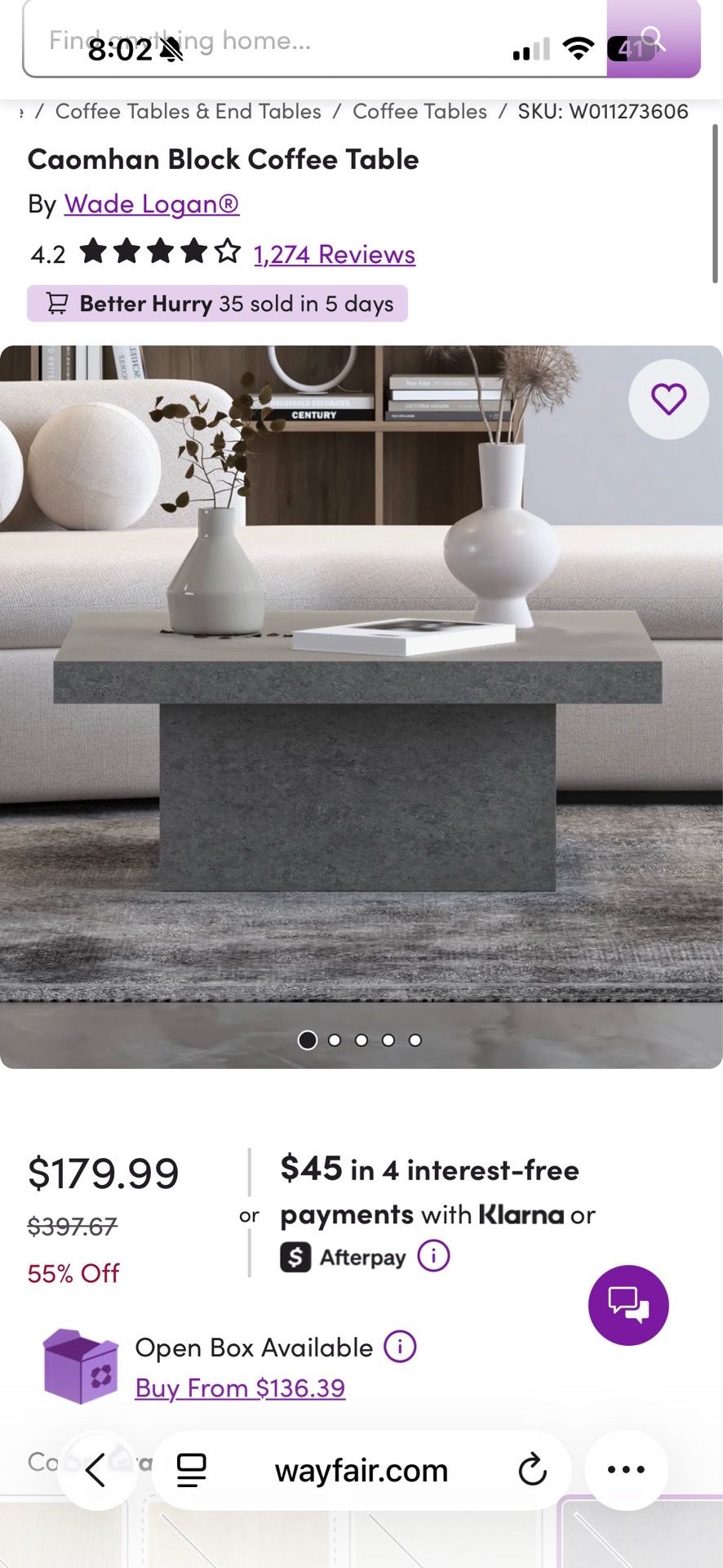 Gray Coffee Table