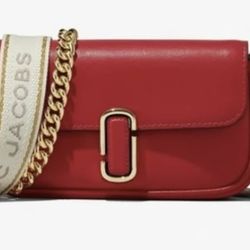 New & Authentic Marc Jacobs Marc Shoulder Bag In True Red