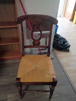 Wooden Chair with Rush Woven Seat