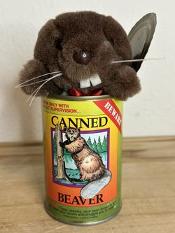 Canned Beaver Novelty Gag Gift 5” Made In USA Collectible Grizzly Productions