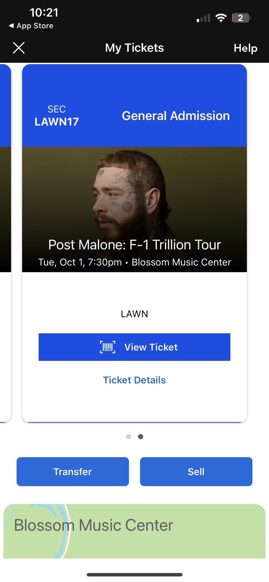 2 Lawn Tickets Post Malone