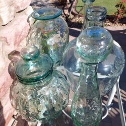 Glass vases jars