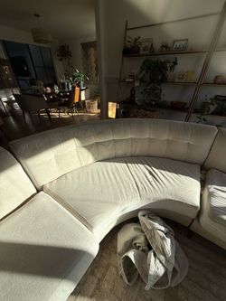 134” right arm bumper Living spaces chill sectional  3 piece