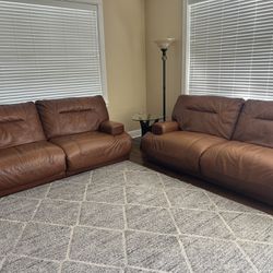 2 Power Leather Recliner Sofa 