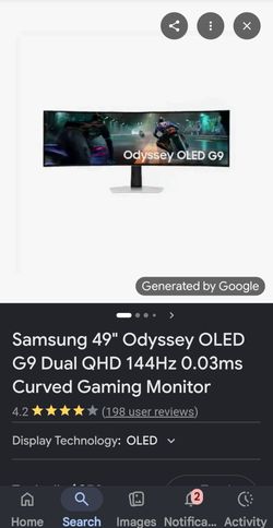 Samsung Odessey 49in Gaming Curved