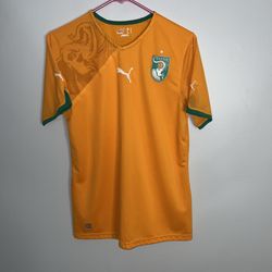 Ivory Coast Jersey Mens Small Orange Puma 2010 2011 Football Soccer