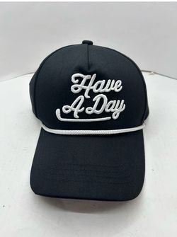 New Breezy Golf Have A Day Rope Hat Black With White Rope
