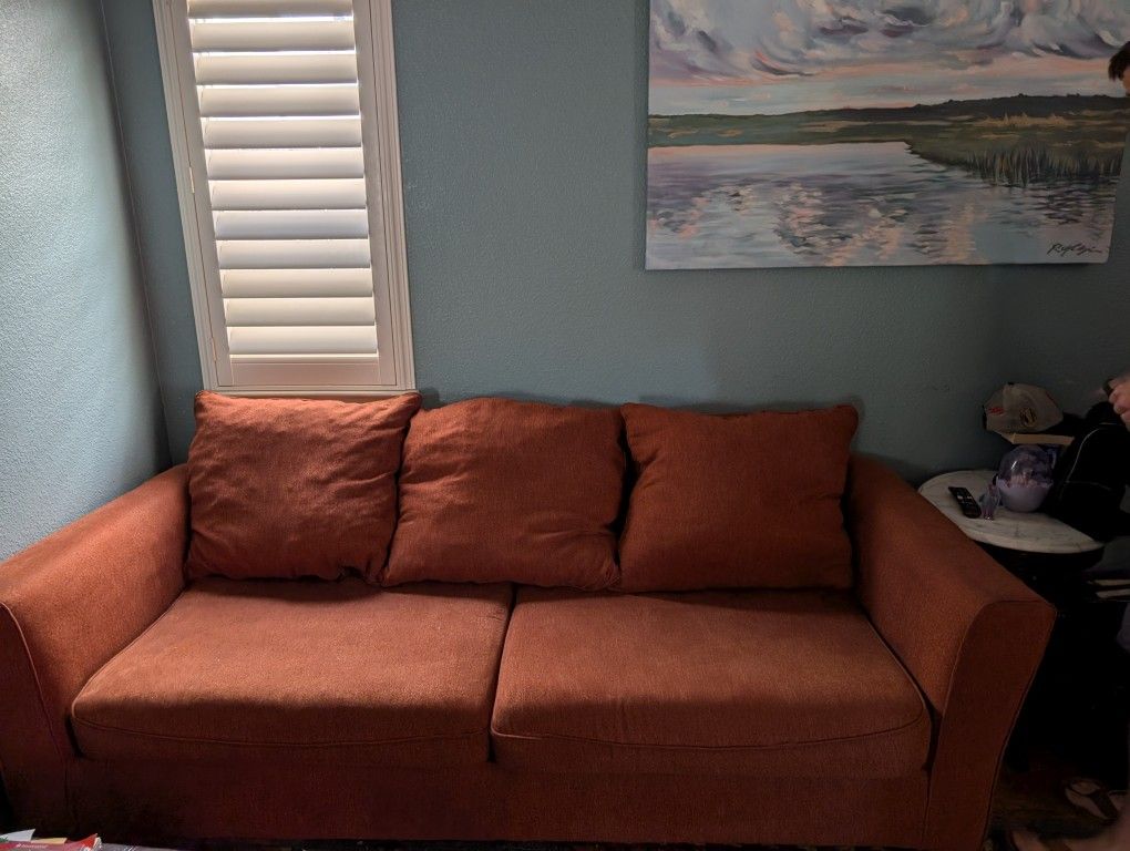 Rust Colored Couch, Good Condition, Ashley Furniture