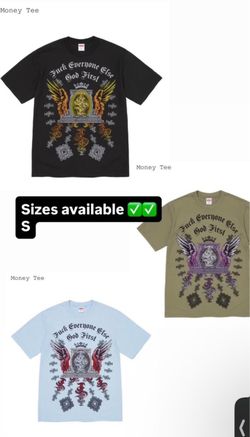 Supreme FW26’ week 1 Supreme Money Tee Powder Blue, Black, Light Olive