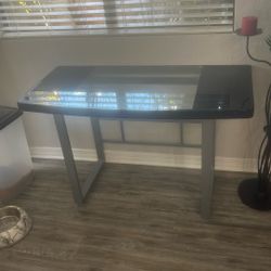 Glass Top Computer Desk 