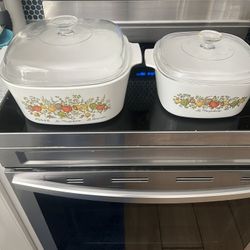 Corning  Antique Cook Ware 3 & 5 Liter (1970’s wildflower imprint) 