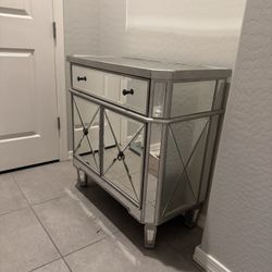 Mirror Accent Console Table Cabinet