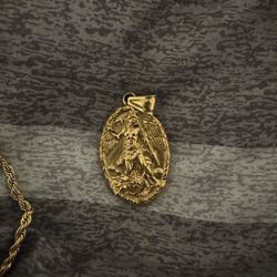 Micheal The Archangel Pendant And Necklace 