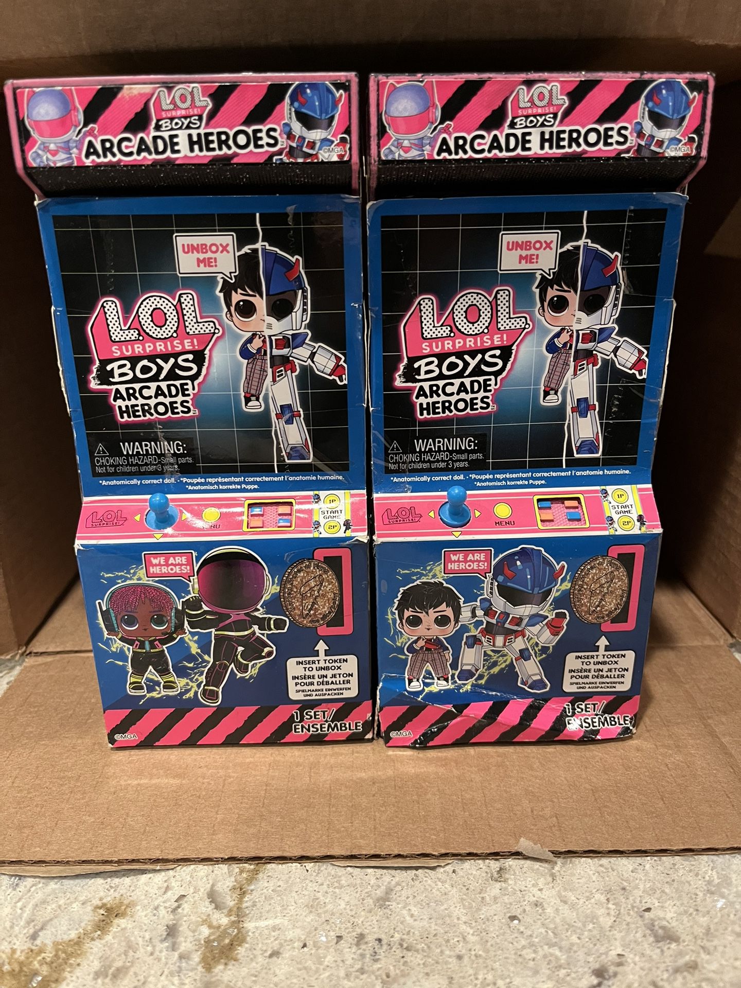 LOL Surprise Boys Arcade Heroes Action Doll With 6 Piece Hero Suits - New. $10 each