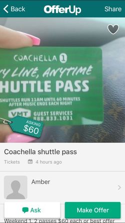 selling shuttle pass 40 bucks hmu