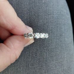 New Beautiful Silver 3 CT Dazzling MOISSANITE Band SIZE 8