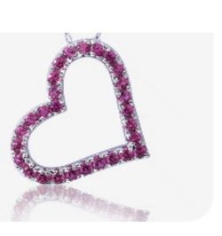 Lab Dark Hot Magenta Pink Ruby Sapphire Heart Pendant With Chain 925 Silver 