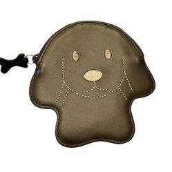 FURLA Doggie 5” Coin Purse Soft Dark Brown Leather NW0T w Bone Zip Tag.