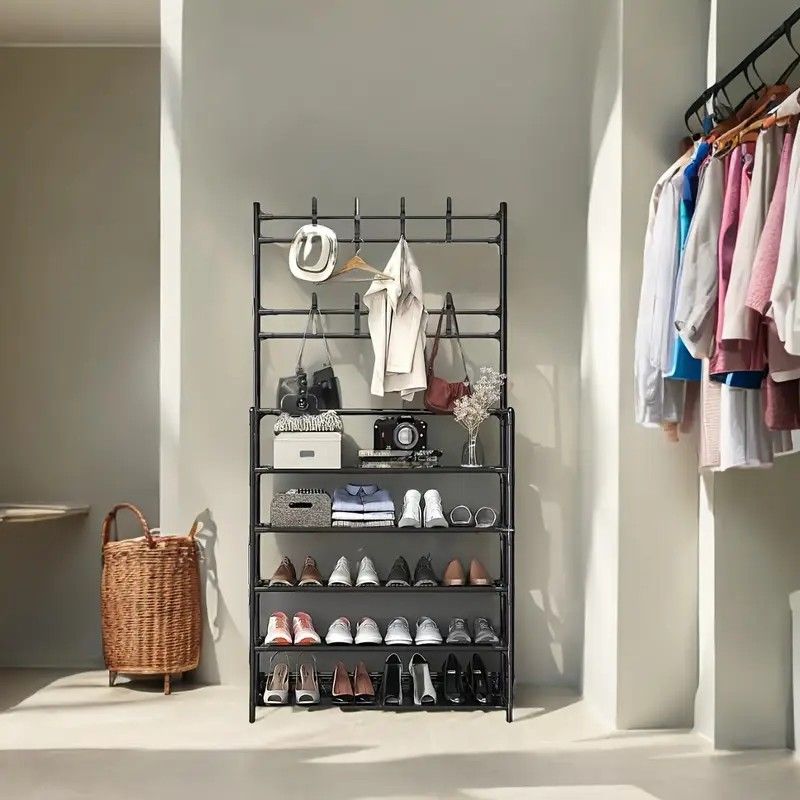 Black 5 Tier Shoe/ Coat Rack