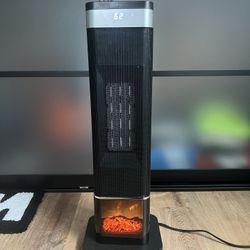 【NEW YEAR DEAL】24inch Heater, 3 Light Colors, Adjustable Thermostat with Remote, 60°Oscillation