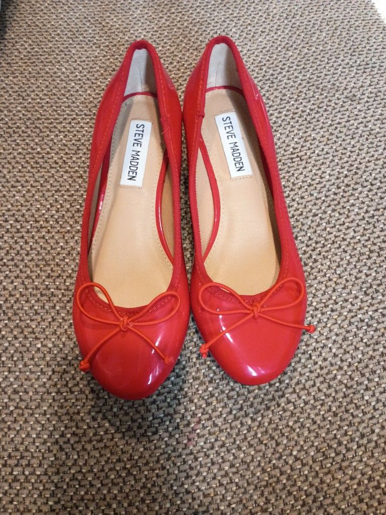 Women Size 5 Cherish Red Patent Steve Madden Ballet Flats