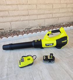 RYOBI 18V HP Brushless Whisper Series Leaf Blower KIT 510CFM w/ 6Ah High Preformance Battery & Charg