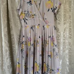 Leith Floral Wrap Midi Dress - size XL