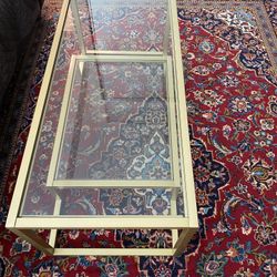 Glass And Gold Metal Coffee Table. Great Condition