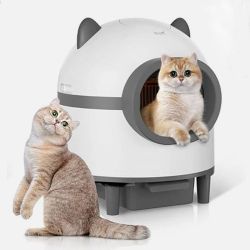 Cleaning Cat Litter Box with Safety Protection , Large Automatic Box for Multiple Cats, APP Control , 60L,  Built-in Deodorization Device