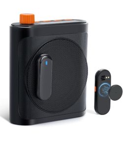 Voice Amplifier  with Dual Magnetic Wireless Lavalier Microphones & Noise Reduction - Bluetooth Portable Rechargeable Speaker