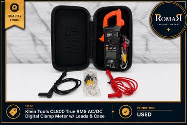 Klein Tools CL800 True RMS AC/DC Digital Clamp Meter w/ Leads Case Tested Works